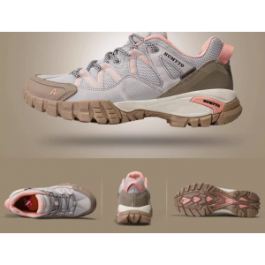 Outdoor hiking shoes for women, anti splash, anti slip, wear-resistant, shock-absorbing, breathable, lightweight, sports, hiking shoes for women orange