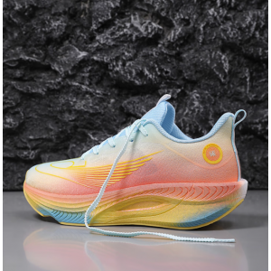 Women's running shoes, breathable full palm carbon plate soft sole, lightweight shock-absorbing sports shoes+ultra light carbon plate Illusionary Red