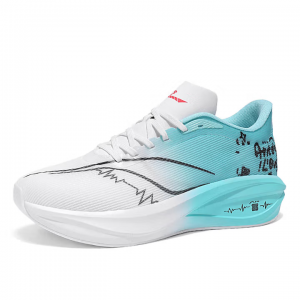 Carbon board running shoes racing professional sports competition ultra light rebound running shoes sports shoes cyan