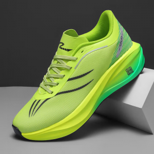 Carbon board running shoes racing professional sports competition ultra light rebound running shoes sports shoes green