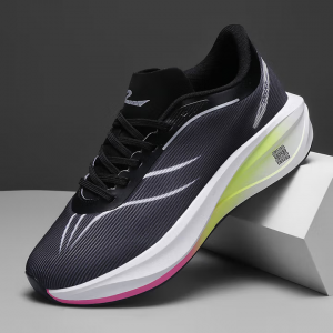 Carbon board running shoes racing professional sports competition ultra light rebound running shoes sports shoes black