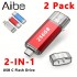 2-piece 256GB/128GB/64GB USB C flash drive