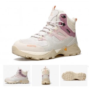 Waterproof shoes, hiking shoes for women, fast response, anti slip and wear-resistant outdoor shoes, shock-absorbing hiking shoes for women pink