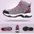 Outdoor high top hiking shoes for women, anti slip sports shoes, wear-resistant and splash proof, professional off-road hiking shoes for women grey Outdoor high top hiking shoes for women, anti slip sports shoes, wear-resistant and splash proof, professional off-road hiking shoes for women grey