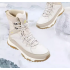 Outdoor high top snow boots for women in winter, new cowhide waterproof and plush thick warm and cold resistant hiking shoes white Outdoor high top snow boots for women in winter, new cowhide waterproof and plush thick warm and cold resistant hiking shoes white