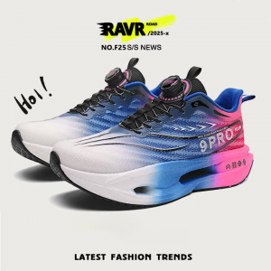 Carbon board running shoes, sports double mesh shoes, ultra light shock-absorbing running shoes, 8pro double mesh ultra light high elasticity rose pink