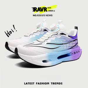 Carbon board running shoes, sports double mesh shoes, ultra light shock-absorbing running shoes, 8pro double mesh ultra light high elasticity Purple