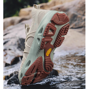 Outdoor river tracing shoes for men and women, summer breathable hiking sports beach sandals, quick drying anti slip water wading shoes cyan