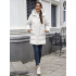 Women's thick windproof hooded down jacket - A warm and cozy winter coat with zipped pockets, stand-up collar, mid-length cold-weather outerwear, suitable for skiing and commuting - Elegant white coat Women's thick windproof hooded down jacket - A warm and cozy winter coat with zipped pockets, stand-up collar, mid-length cold-weather outerwear, suitable for skiing and commuting - Elegant white coat