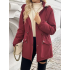 Women's Jacket] Heavy-Duty Thick Insulated Women's Winter Jacket - Hooded Collar, Full-Zip Closure & Drawstring Waist - Burgundy/Red - Machine Washable