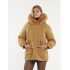 Women'S Winter Faux Fur Collar Zip-Up Parka Coat - Mid-Length Fleece Jacket with Large Pockets & Waist-Cinching, Camel Color, H-Line Silhouette, Full-Zip Closure Women'S Winter Faux Fur Collar Zip-Up Parka Coat - Mid-Length Fleece Jacket with Large Pockets & Waist-Cinching, Camel Color, H-Line Silhouette, Full-Zip Closure