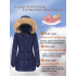 Women's Windproof Imitation Jacket with Hood & Faux-Fur Collar - Warm Quilted Coat, Two-Way Zipper, Multiple Pockets, Machine Washable, Mid-Length Winter Women's Windproof Imitation Jacket with Hood & Faux-Fur Collar - Warm Quilted Coat, Two-Way Zipper, Multiple Pockets, Machine Washable, Mid-Length Winter