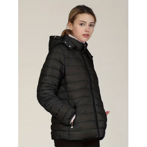Women'S Lightweight Winter Coat - Slim Fit Long Sleeve Zip-Up Jacket with Stand Collar, Warm Puffer Coat for Cold Weather, Elegant Office & Everyday Outerwear