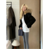 Winter Jacket with Large Plush Fur Collar - Black Cold-Weather Coat, Machine Washable Long Sleeve Outerwear, White & Design for Casual & Formal Wear Winter Jacket with Large Plush Fur Collar - Black Cold-Weather Coat, Machine Washable Long Sleeve Outerwear, White & Design for Casual & Formal Wear