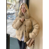 Winter Jacket with Large Plush Fur Collar - Black Cold-Weather Coat, Machine Washable Long Sleeve Outerwear, White & Design for Casual & Formal Wear Winter Jacket with Large Plush Fur Collar - Black Cold-Weather Coat, Machine Washable Long Sleeve Outerwear, White & Design for Casual & Formal Wear