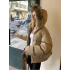Winter Jacket with Large Plush Fur Collar - Black Cold-Weather Coat, Machine Washable Long Sleeve Outerwear, White & Design for Casual & Formal Wear Winter Jacket with Large Plush Fur Collar - Black Cold-Weather Coat, Machine Washable Long Sleeve Outerwear, White & Design for Casual & Formal Wear