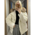 Winter Jacket with Large Plush Fur Collar - Black Cold-Weather Coat, Machine Washable Long Sleeve Outerwear, White & Design for Casual & Formal Wear Winter Jacket with Large Plush Fur Collar - Black Cold-Weather Coat, Machine Washable Long Sleeve Outerwear, White & Design for Casual & Formal Wear