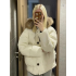 Winter Jacket with Large Plush Fur Collar - Black Cold-Weather Coat, Machine Washable Long Sleeve Outerwear, White & Design for Casual & Formal Wear Winter Jacket with Large Plush Fur Collar - Black Cold-Weather Coat, Machine Washable Long Sleeve Outerwear, White & Design for Casual & Formal Wear