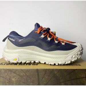 Men's outdoor functional hiking shoes, all terrain anti slip breathable mountain off-road running shoes, thick soled casual shoes slate blue