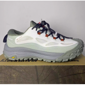 Men's outdoor functional hiking shoes, all terrain anti slip breathable mountain off-road running shoes, thick soled casual shoes white-green