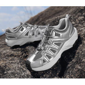 Hiking Shoes Outdoor 2025 New Mountaineering Shoes Anti slip and Wear resistant Off road Running Shoes silvery