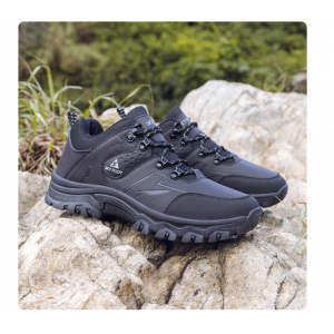 Outdoor hiking shoes for men, waterproof, anti slip, breathable, wear-resistant, off-road lightweight hiking shoes, hiking shoes black
